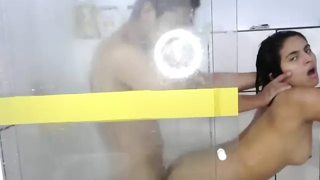 Brazilian beauty got fucked by a dude in the shower